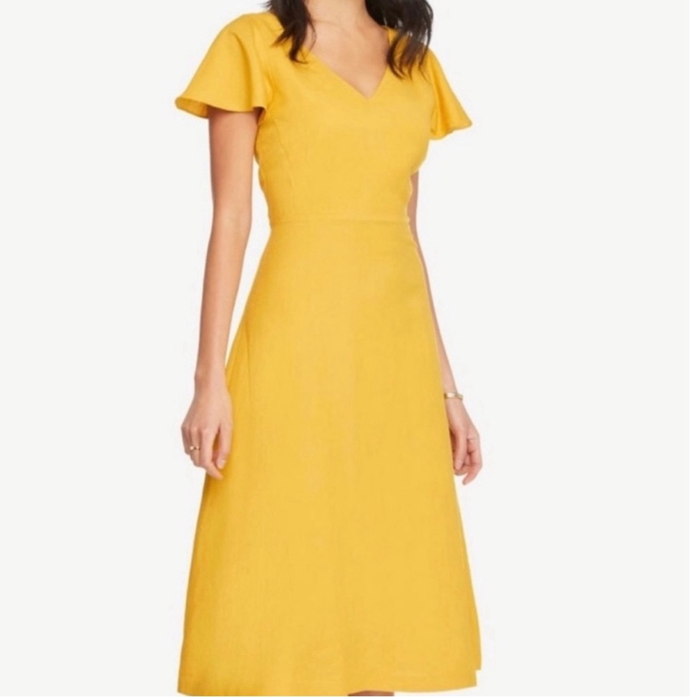 Ann Taylor Yellow Linen Dress